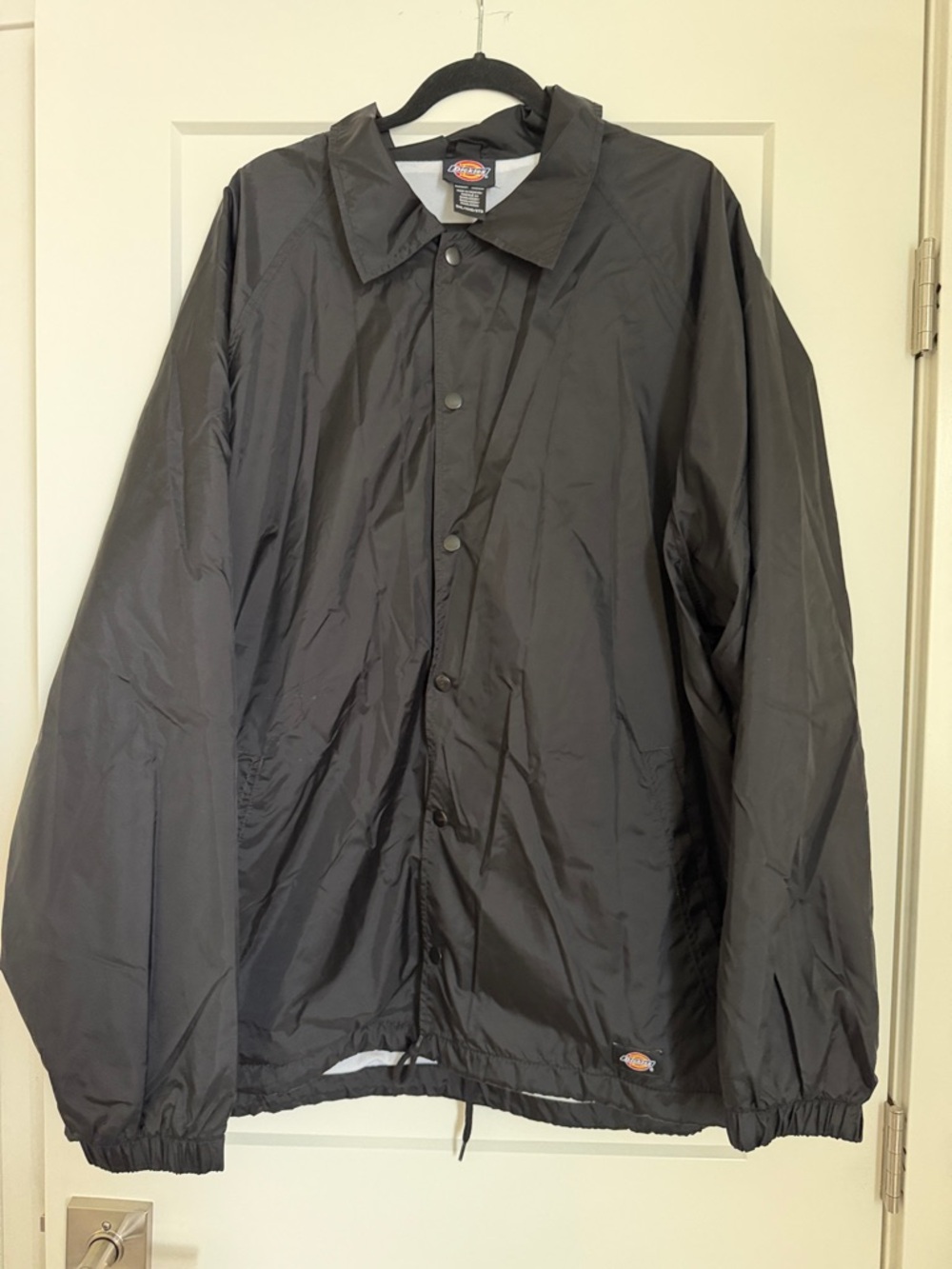Dickies Black Coach Jacket Windbreaker Snap Front Size 2XL